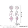 Ladies' light luxury design elegant water droplet tassel flower long earrings fashionable jewelry niche design earrings