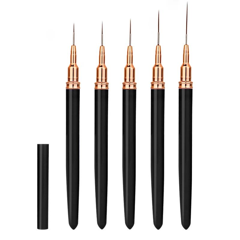 5Pcs Colorful Nail Art Liner Painting Brushes Ultra-thin Line Drawing Tool 7/9/11/15/25mm Details Manicure Nail Liners Pen Tool