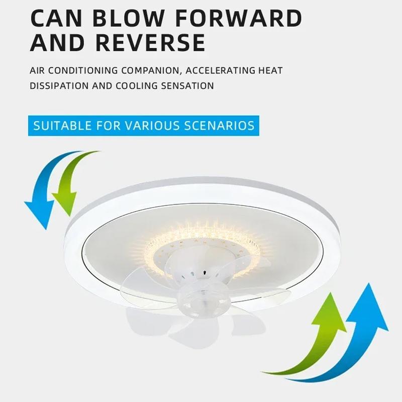LED Modern Ceiling Fan Light, 360 ° Rotation , with Light, Remote Unlimited Adjustment, Bedroom Decorative Lighting