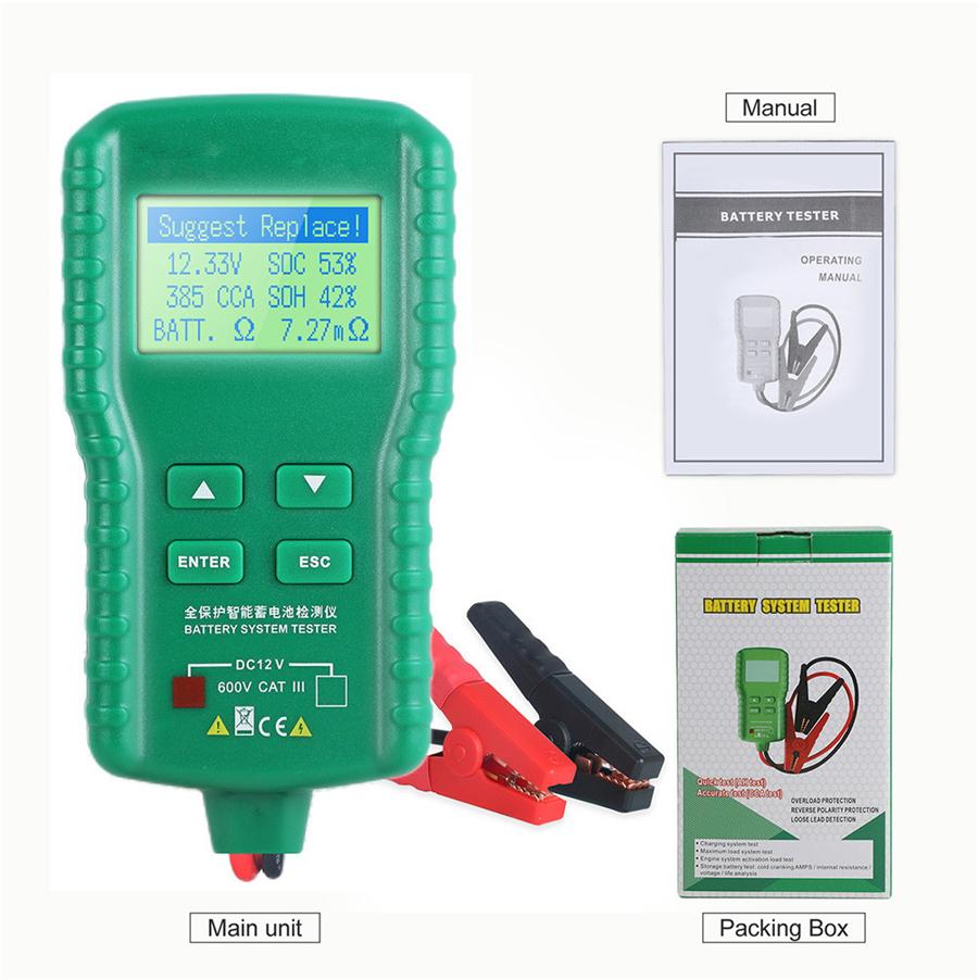 

12V Autobatterietester 100-1700 CCA Blei-Säure-Batterie Anlasstest Universal 1pc
