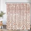 Glitter Diamond Shower Curtain Panther Pink Bathroom Decor Sparkling Fashion Modern Polyester Fabric Bathtub Curtain With Hook
