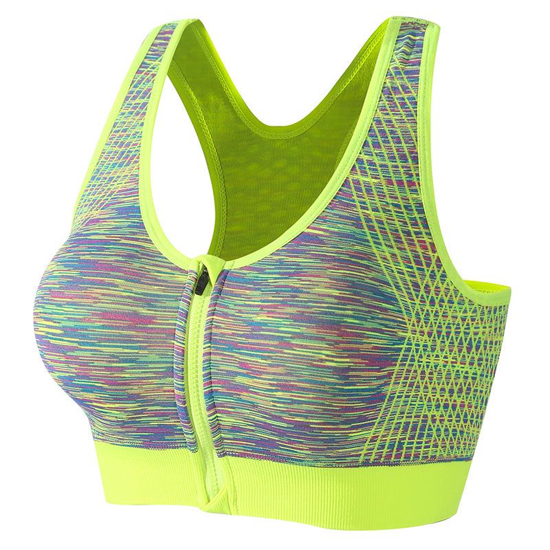 Wireless Women's Sports Bra - Quick-Dry, Shockproof, Zipper Style for Running & Yoga