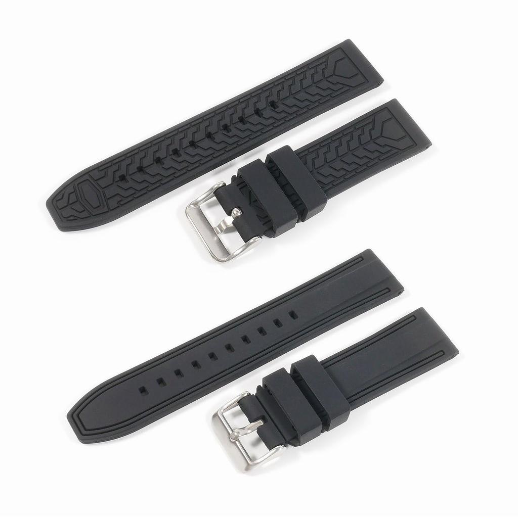 BLANCPAIN x Swatch Exclusive Rubber Strap with Double Lines (Black/Black Lines)