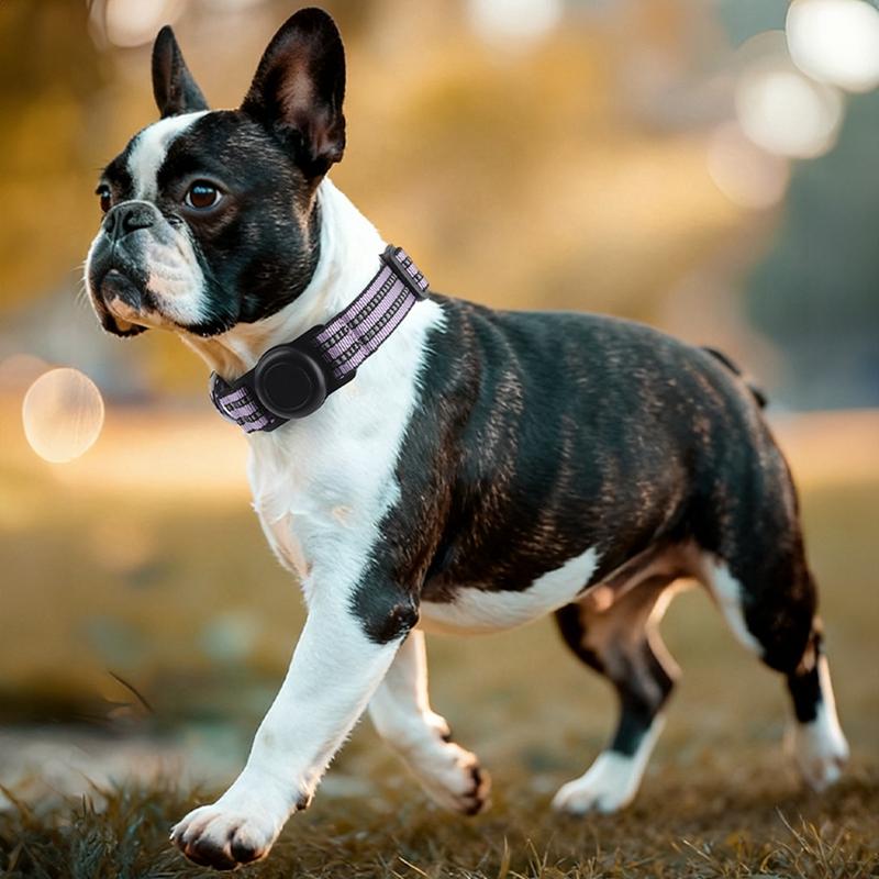 Pet Collar Adjustable Reflective Dog Collar Integrated Protective Cover Can Install Locator