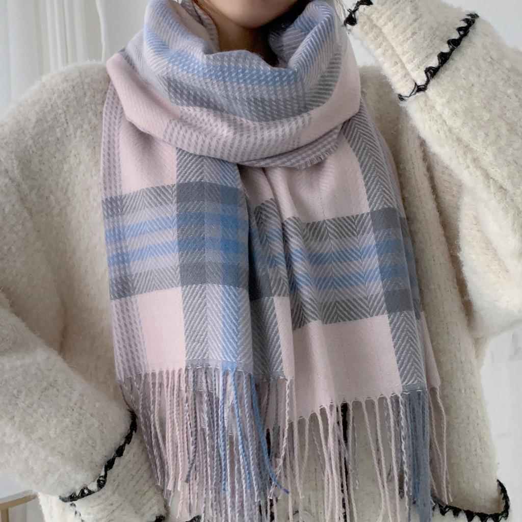 New autumn and winter long scarf women's winter Korean and Japanese version student Christmas imitation cashmere college versatile plaid shawl