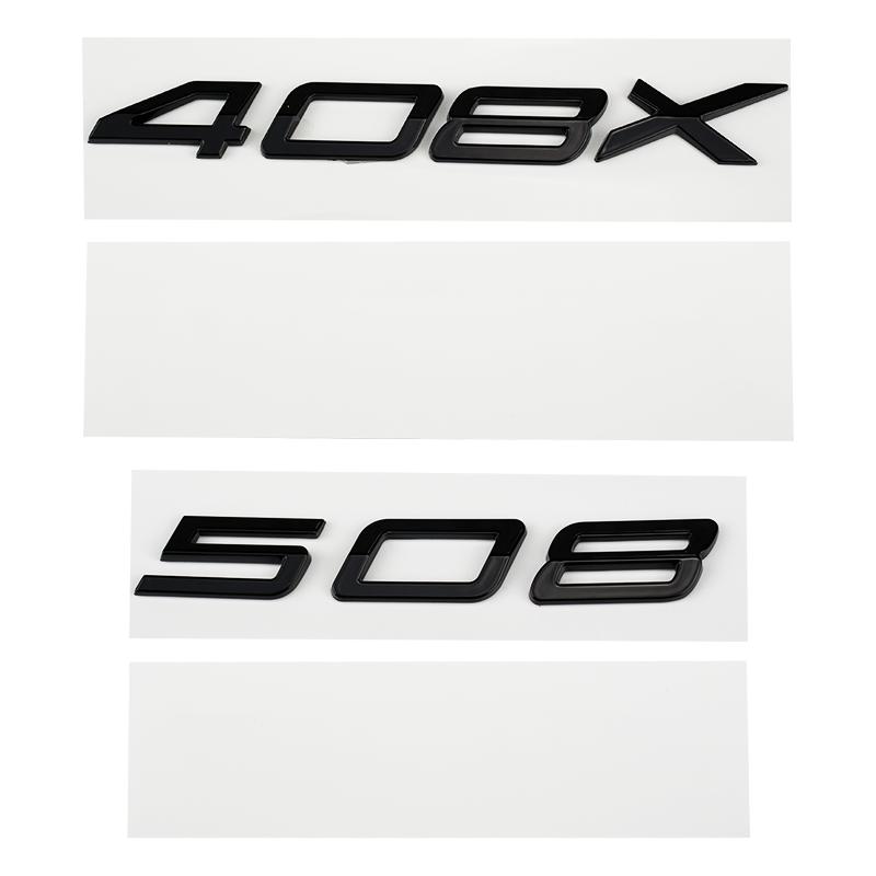Auto 3D ABS Buchstaben Logo Aufkleber Für Peugeot 208 308 408 508 408X 508L 2024 2025 Auto Kofferraum Alphabet Emblem Abzeichen Aufkleber
