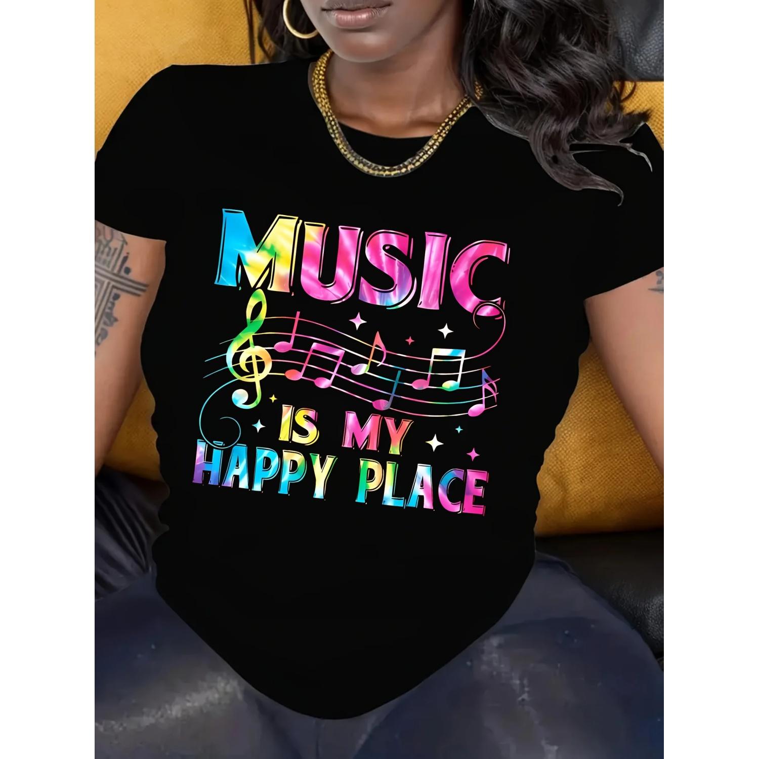Music Is My Happy Place Women S T-Shirt S чёрный