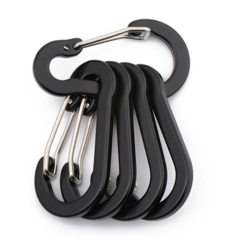 

5 шт. Карабин Клип Алюминиевый сплав Брелок Замок Пряжка Защелка D-образное кольцо Клип Открытый Рюкзак Кемпинг Мультиинструмент Рыбалка Походный Крюк black,5pcs