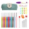Silicone World 45/37 PCS Set Hook Needle Set DIY Hand Held Knitting Tools Beginners Woolen Weaving Tool Kits With Storage Bag
