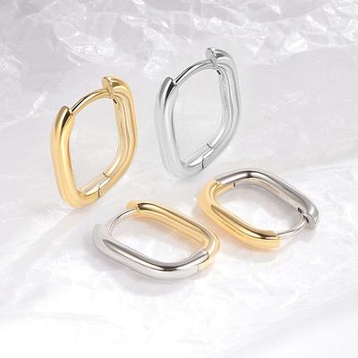 Fashion Minimalist U Shaped Hollow Geometric Hoop Earrings For Women Unique Forest Round Loop Ear Jewelry