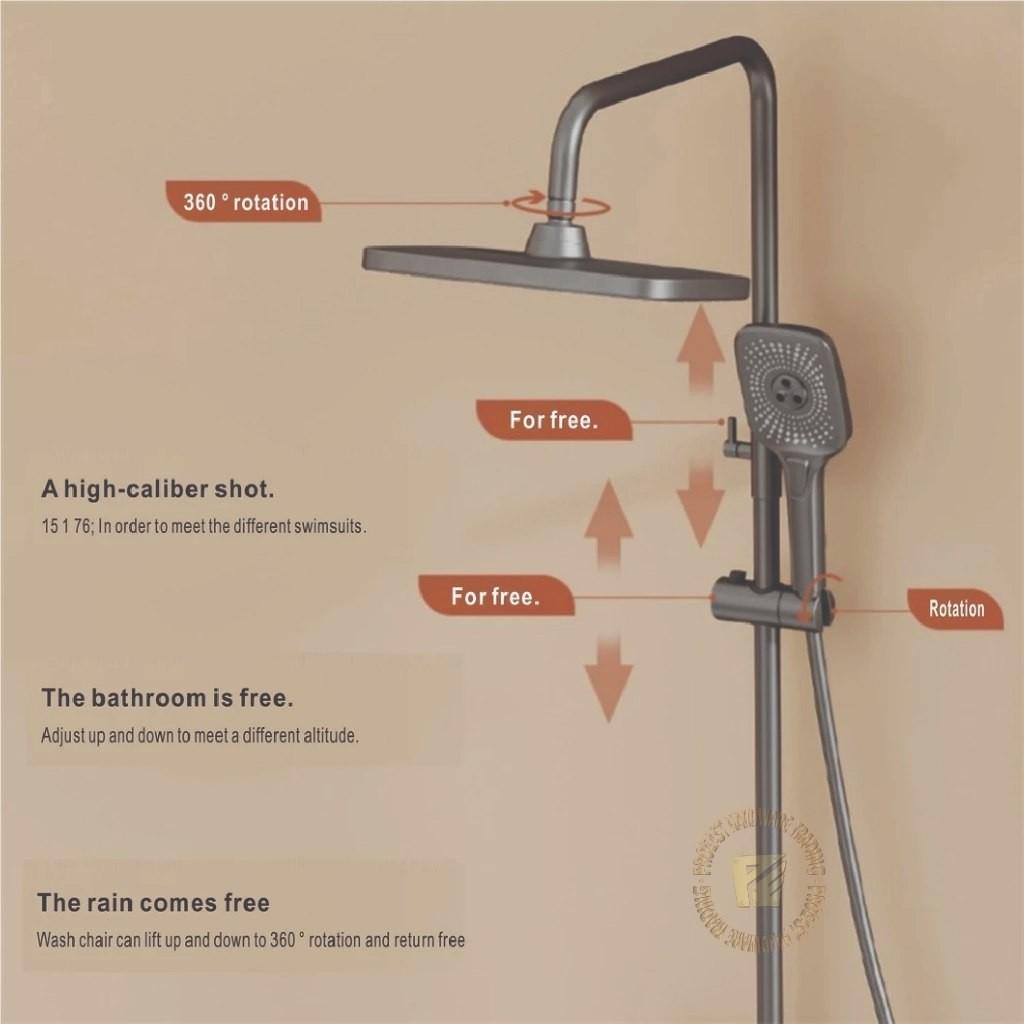 Piano Button Brass Digital Piano Shower Set / Bathroom Digital Display Shower Set