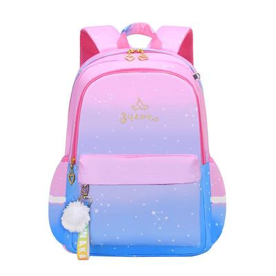 Gradient Pink Bookbag For Girls Boys Space Backpack Children School Bags Student Mochila Grade 3-6