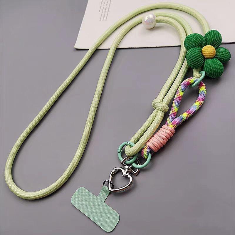

Ремешок для мобильного телефона, красочный плетеный, регулируемый, веревка для сумки кроссбоди, веревка против потери, ремешок на запястье, шнурок, простой для улицы Polyester / Nylon зелёный