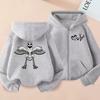 Fashionable Autumn Winter Long Sleeved Cartoon Animal Printed Hoodie Comfortable Warm Pullover Sports Casual Children's Zipper Hoodie