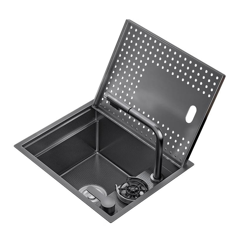 Diannan Stainless Steel Kitchen Sink Set with Pull-Out Faucet and Cup Washer