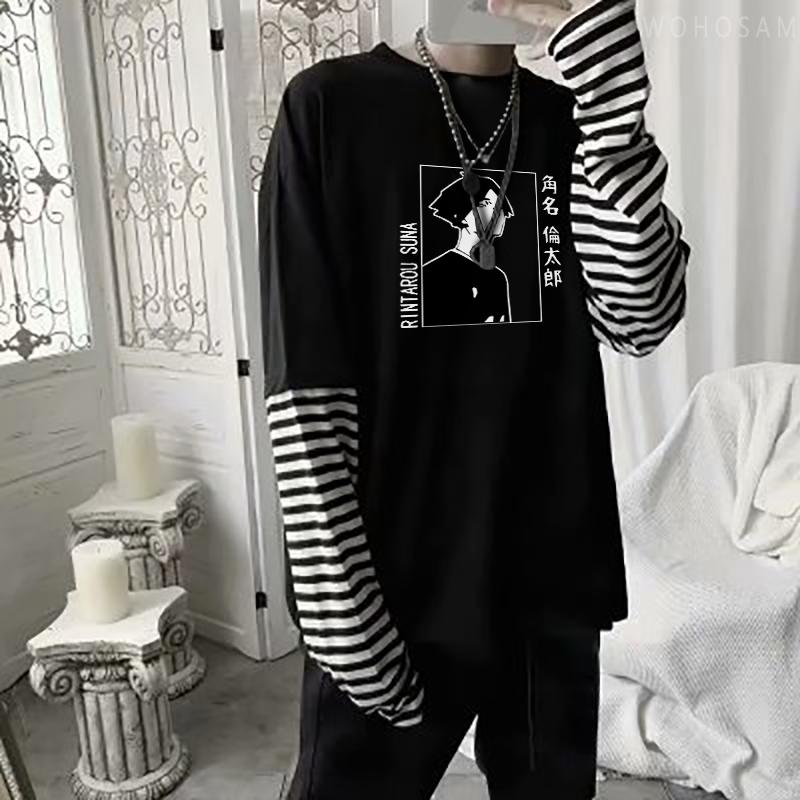 Anime Haikyuu T-shirts Harajuku Inarizaki High School Rintarou Suna Unisexga Unisex T Shirts Autumn Unisex Unisex Fashion Casual Long Sleeve Tshirts