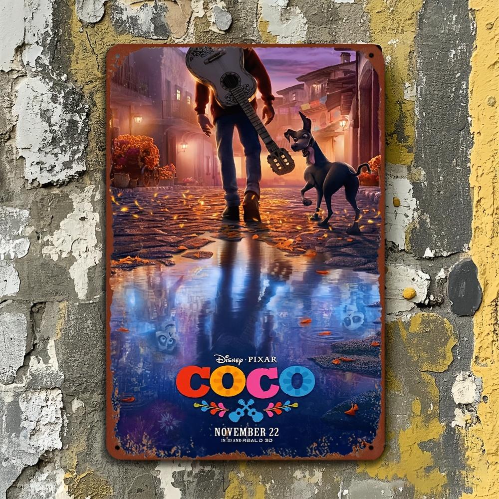 

Miguel & Héctor Rivera Coco Wall Art - Official Licensed Iron Decor, Vibrant Street Scene with Guitar & Dog, 8x12 Inch, Perfec 20x30cm（7.8x11.8inch）