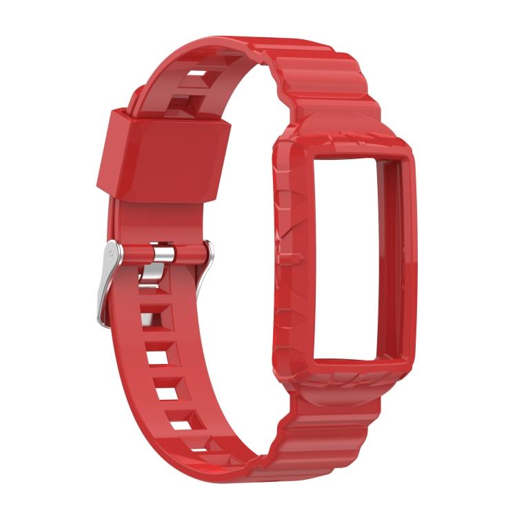 

For Fitbit Charge 3 SE Silicone One Body Armor Watch Band For Fitbit Charge 3 SE красный