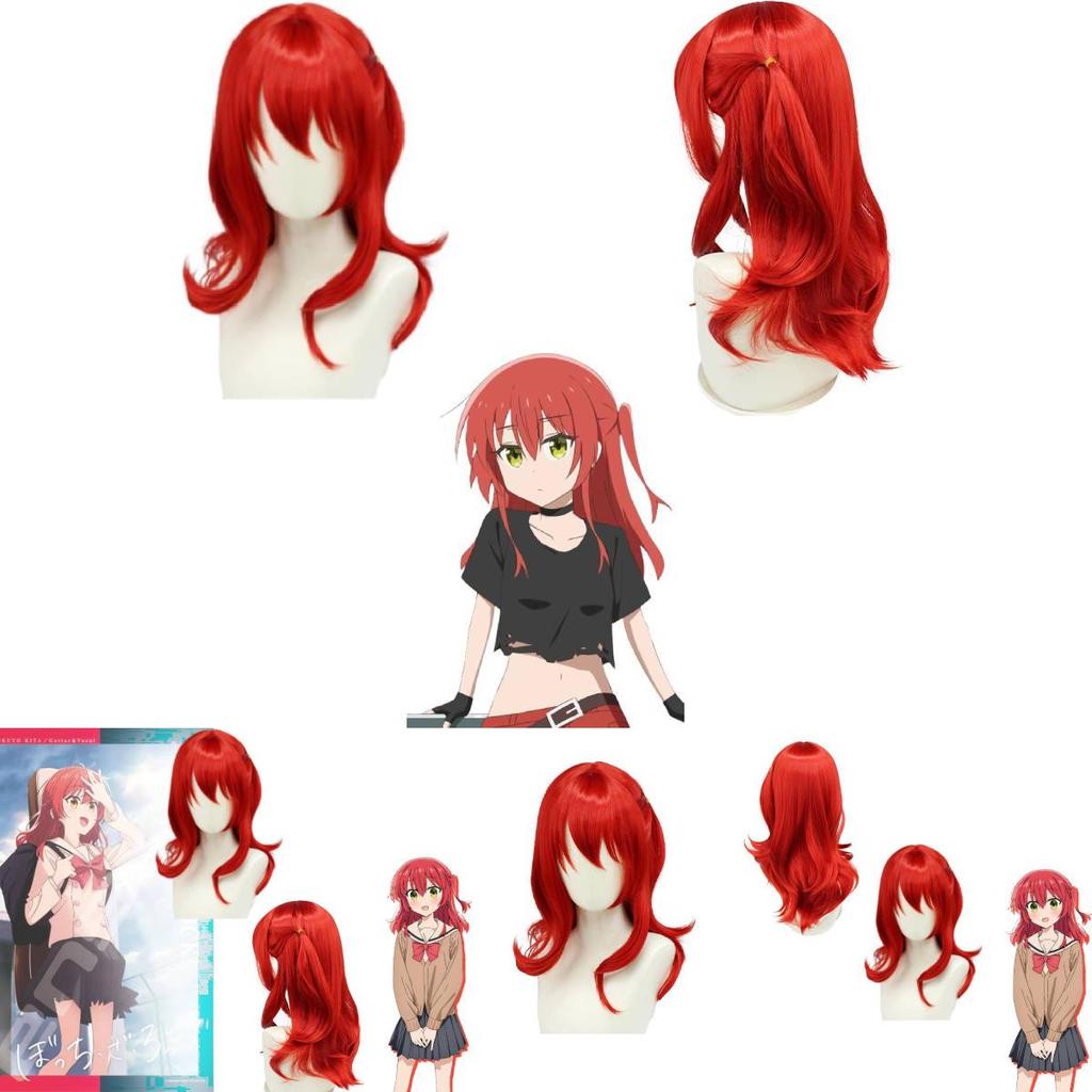 Bocchi, der Stein! Kita Ikuyo Rote Cosplay-Perücke für jeden Hautton