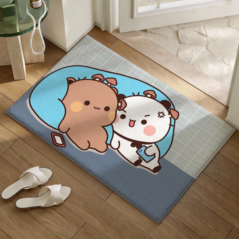 Cartoon Cute Bubu Dudu Kawaii Floor Mat Soft Flannel Non-Slip Door Mat - Thickened Rug for Living Room Home Decor 40x60cm