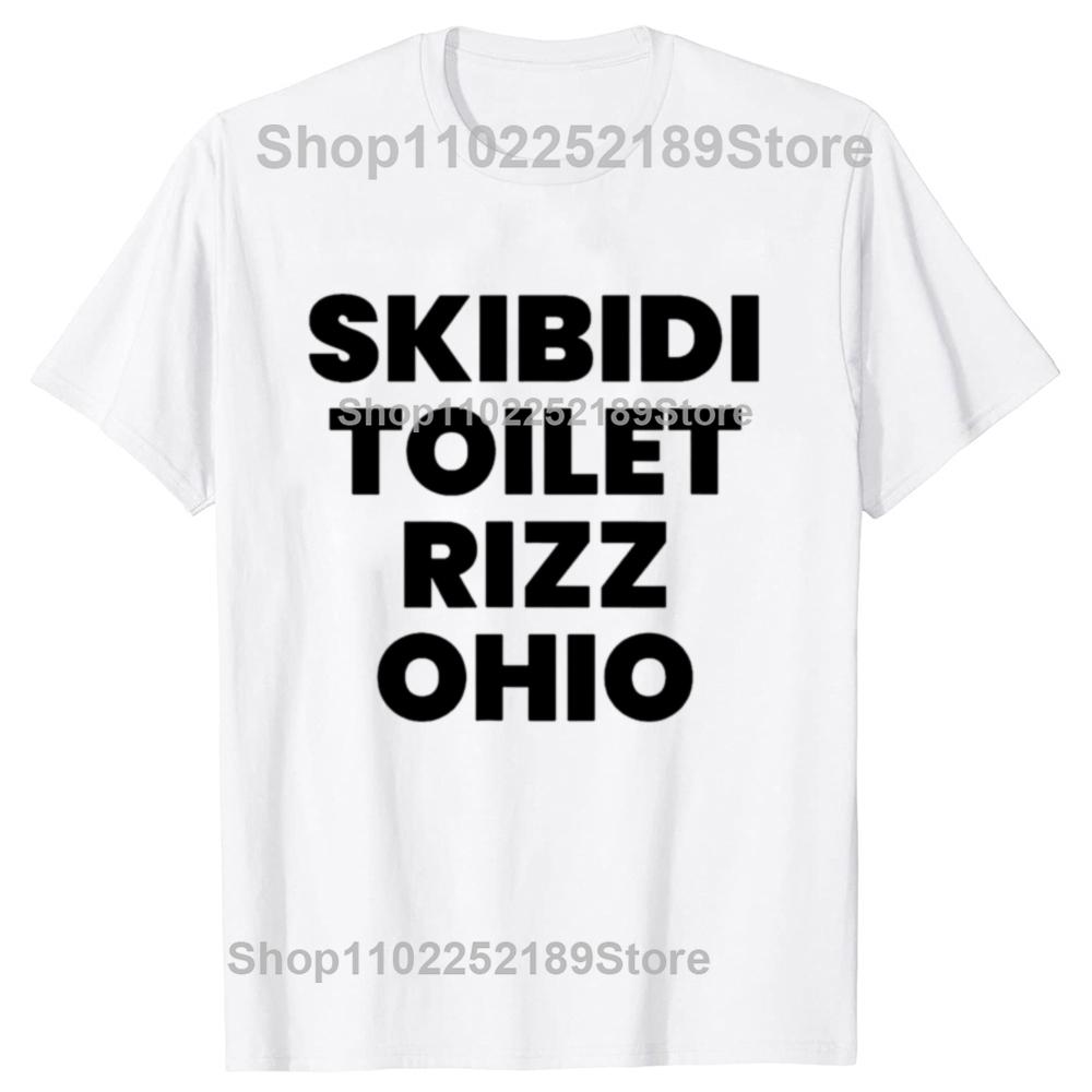 Skibidi Toilet Rizz Ohio Funny Meme Retro Vintage Graphic T-shirts Men Fashion Oversized Tshirt Cotton Loose Oversized T Shirt