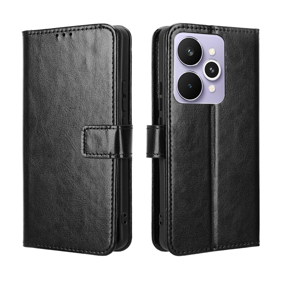 For Realme 15 5G/Realme 15 Pro 5G PU Leather Case with Strap Crazy Horse Texture Phone Wallet Cover
