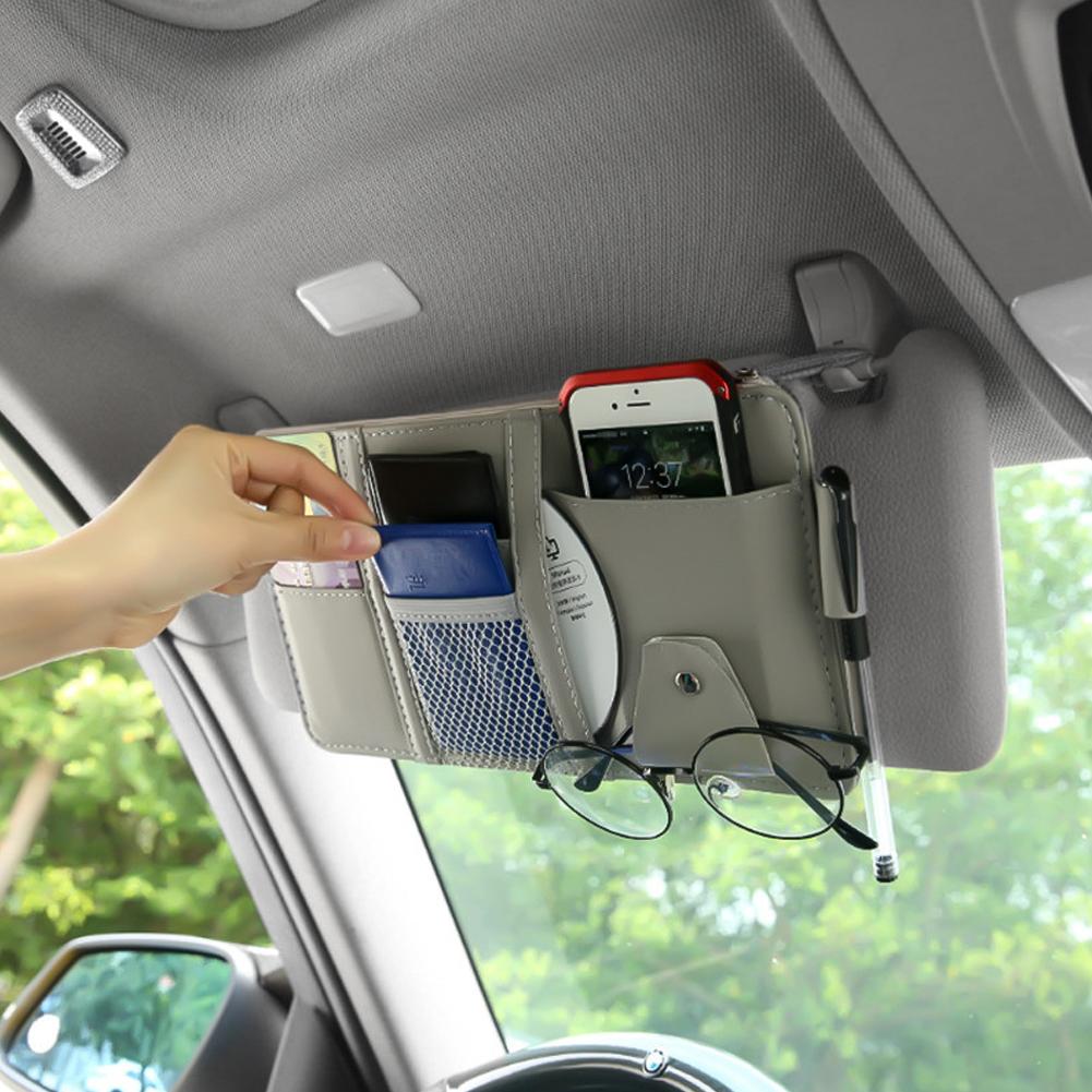 Car Sun Visor Organizer Sunglasses Clip Visor Organizer Sunglasses Holder Hanger Universal Car Interior Accessories