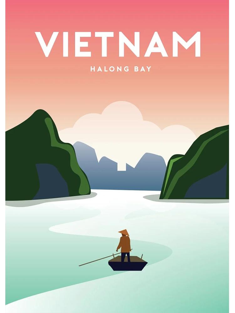 Travel City Poster Finland Vietnam Oslo Nice Canvas Painting Cartoon Nordic Wall Art For Modern Living Room Home Decoration