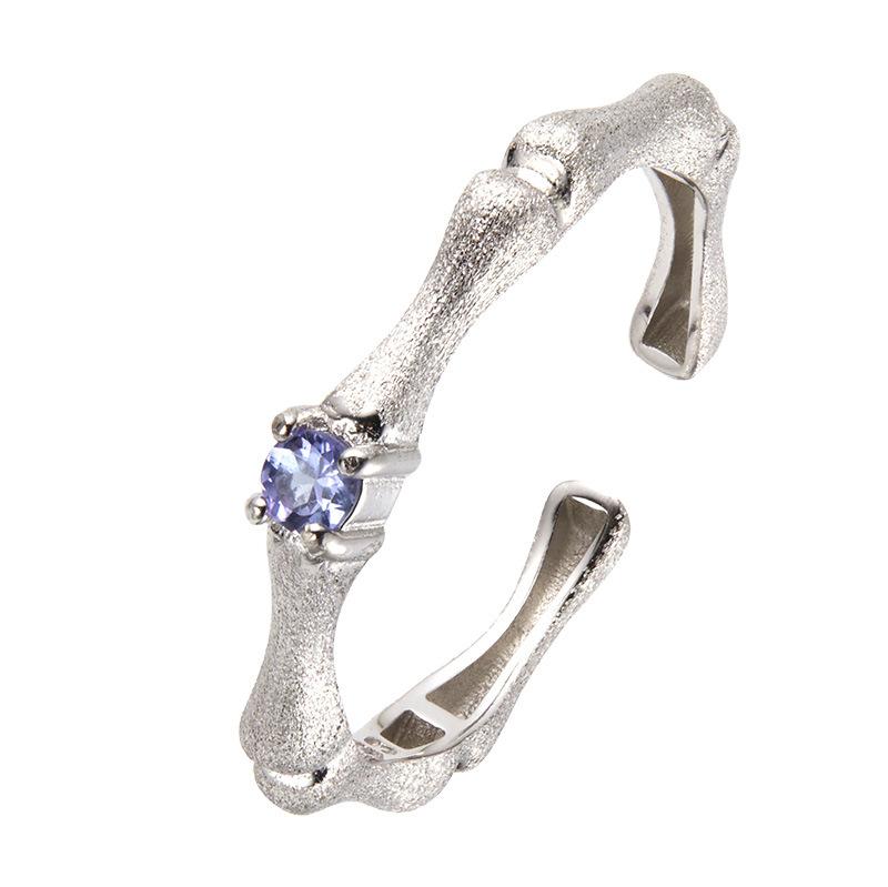 Non-Fading High-End S925 Sterling Silver 18K Gold Natural Amethyst Lucky Treasure Ring Women'S Simple Jewelry