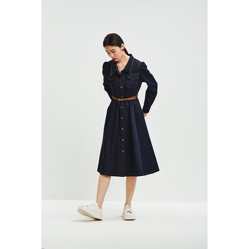 

Women s A-line Denim Long Sleeve Mini Dress L