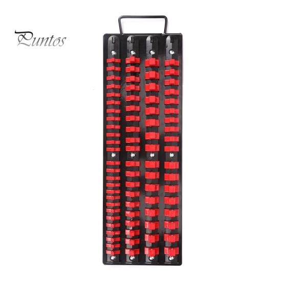 

Стойка-органайзер для розеток с 80 пружинными зажимами на шарикоподшипниках, прочная универсальная, 4 ряда, 1/4, 3/8, 1/2 дюйма, держатель для организации хранения розеток красный