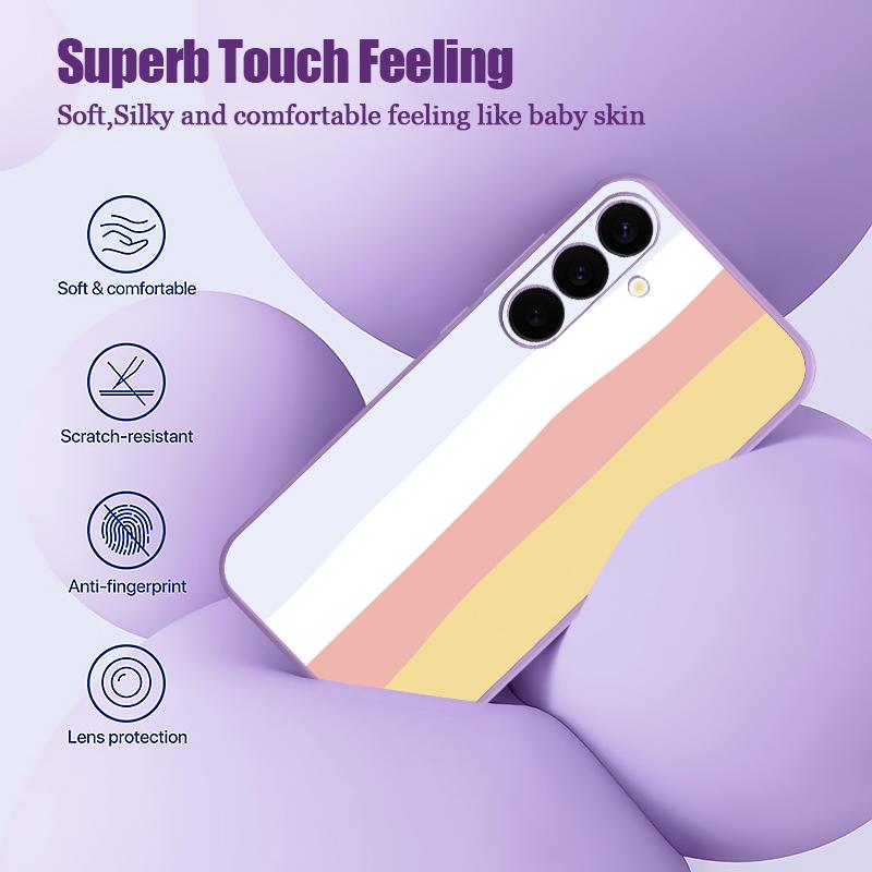 Rainbow Stripe Paint Box Print Case For Samsung Galaxy S26 Ultra S25 FE S24 S23 S22 Plus S21 FE Built-in Metal Plate Magnetic Silicone Cover