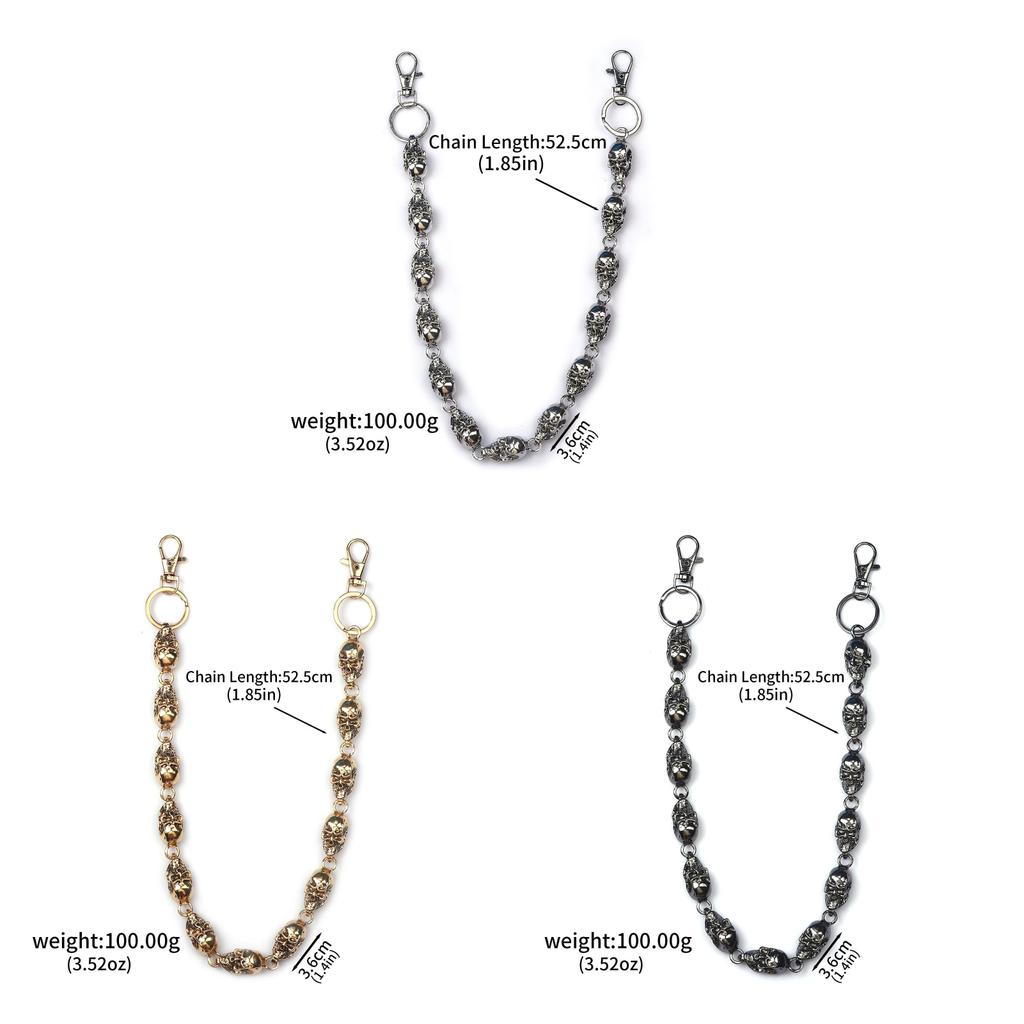 Dark Skull Metal Waist Chain With Punk Elements For Men Women Casual Wear