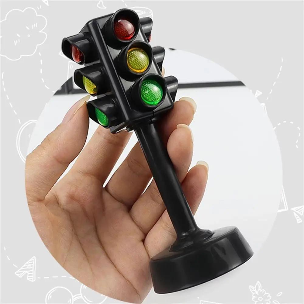 Mini Traffic Signs Road Light Block without Sound LED, Children Safety Education Kids' Puzzle Traffic Light Toy, Kids' Gift