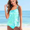 Women's Shoulder Strap Swimsuit Giant Cashew Print Bikini Tankini Swimsuit