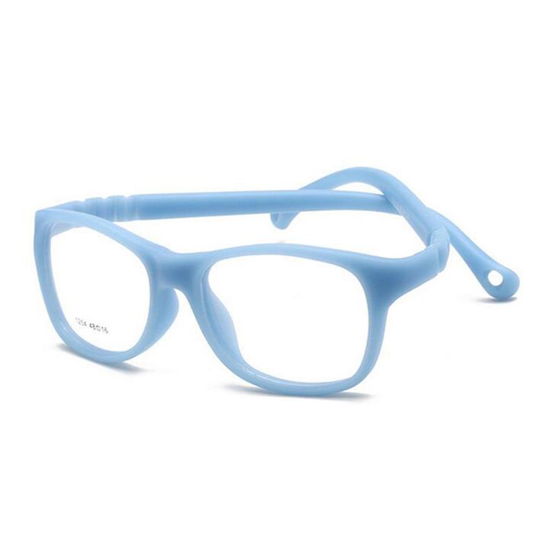 Safety Silicone Square Kids Glasses Children Boy Girls Computer Prescription Eyeglasses 3-12 Years -0.5 -0.75 -1.0 To -4.0