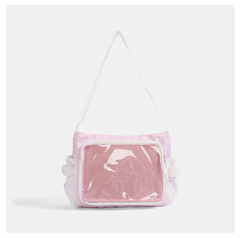 

New Y2K Cute Japanese Ita Bag Lolita Girl Transparent Shoulder Tote Bag Large Capacity Crossbody Casual Bag DIY Display Handbags 30x11x25cm розовый