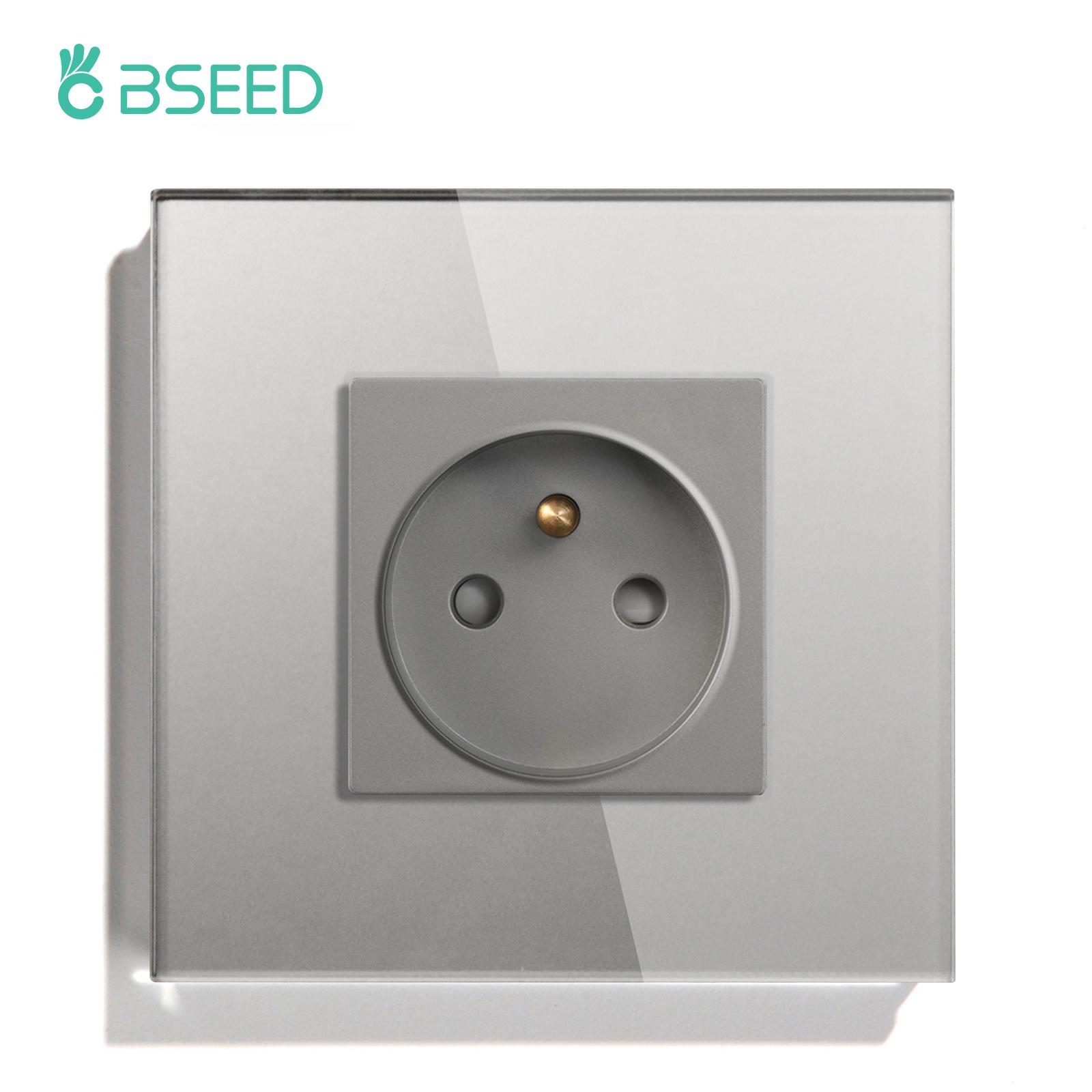 

BSEED 1/2/3Gang Touch Light Switches 1Way Sensor Switch With Type-C USB French Wall Sockets Glass Panel Blue Backlight Gray