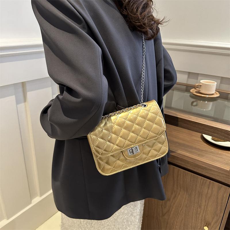 This Year's Popular Fashion Diamond Bag 2025 New Personalized Messenger Bag Women's Trend Fashion Portable Shoulder Small Square Bag