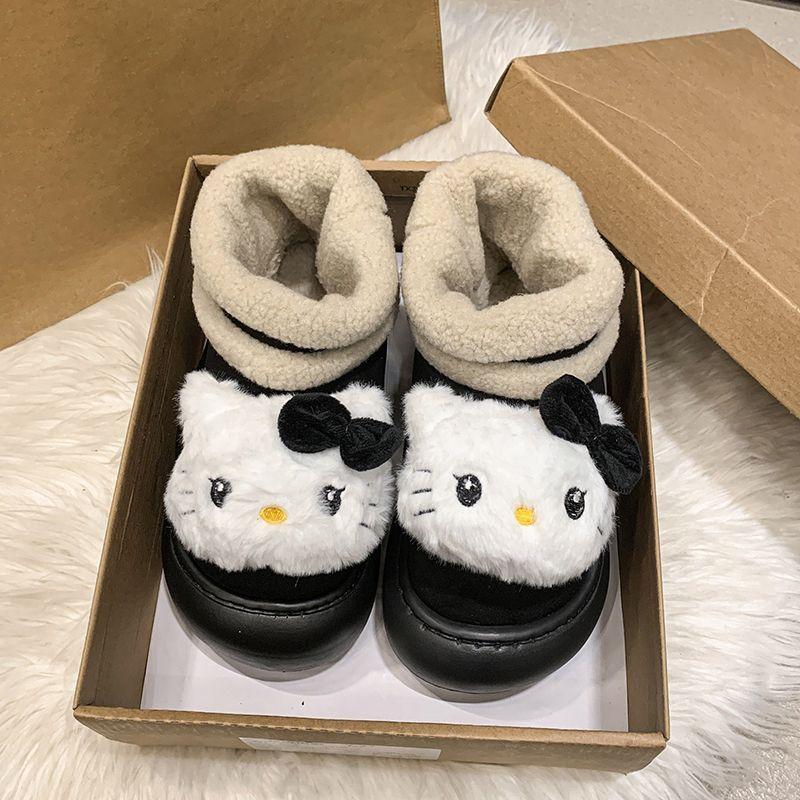 Sweet and cute warm snow boots women's season fashionable and comfortable velvet short boots