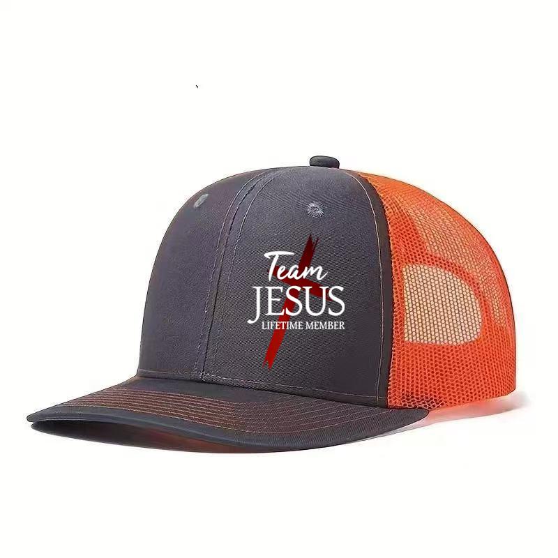 

1PCTeam Jesus Lightning Mesh Hat | Multi color Contrast+Breathable Mesh Fabric, Hardcore Believers Street Explosion Artifact оранжевый