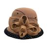 Women Winter Woolen Hat Solid Color Mesh Bowknot Decor Basin Hat Autumn Winter Outdoor Activities Travel Hat