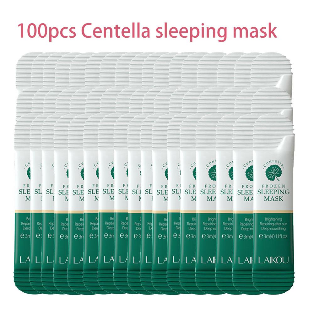 100 Stück LAIKOU Feuchtigkeitsspendende Schlafmaske Kirschblüte Schnecke Seetang Centella Gesichtsmaske Straffend & Pflegend Öl-kontrollierende Hautpflege white