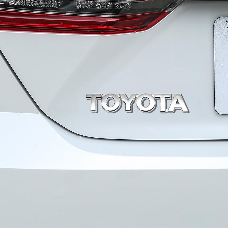 2026 Hot For Toyota Hub Caps 3D ABS Glossy Black Silver Letters Trunk Emblem Stickers Accessories Modified For Toyota Camry Priu