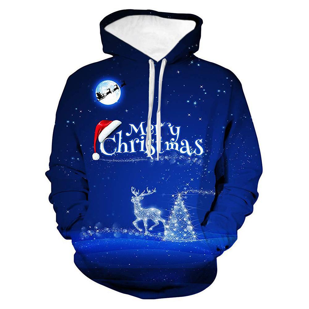 Spring Autumn Men's Hoodies Christmas Series 3D Printed Sweatshirt Long Sleeve Pullover Loose Comfortable Casual Couple Hoodie