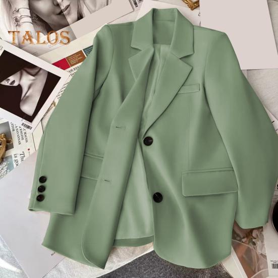 Women's Suit Spring Autumn Female Top Office Lady Blazer Loose Fit Thin Jacket Lapel Collar Coat for Work Leisure Time