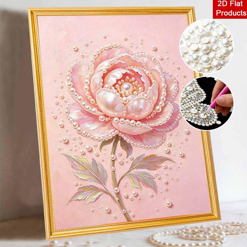 Pearl painting kit DIY pink peony flower home decoration painting
