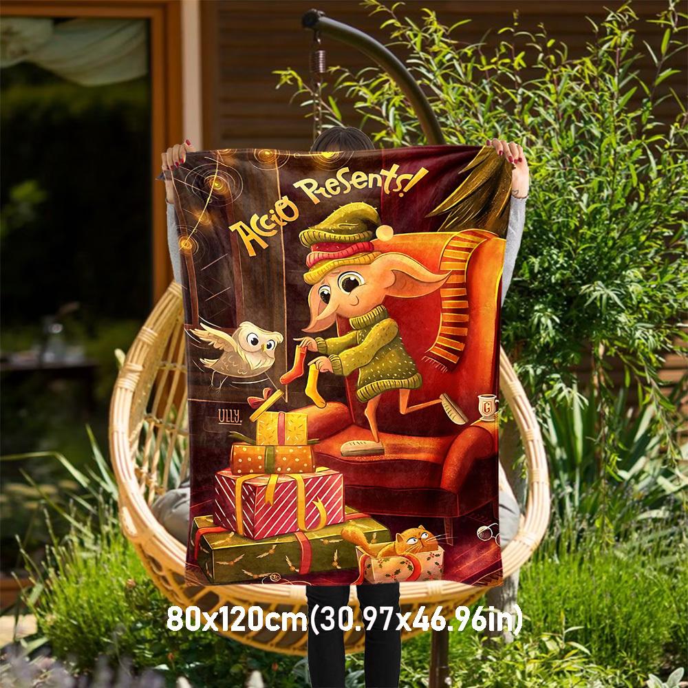 1pc Accio Presents! ULLY. G Outdoor Flannel Throw Blanket All Season Soft Warmth,Home Decor 1031079 80x120cm