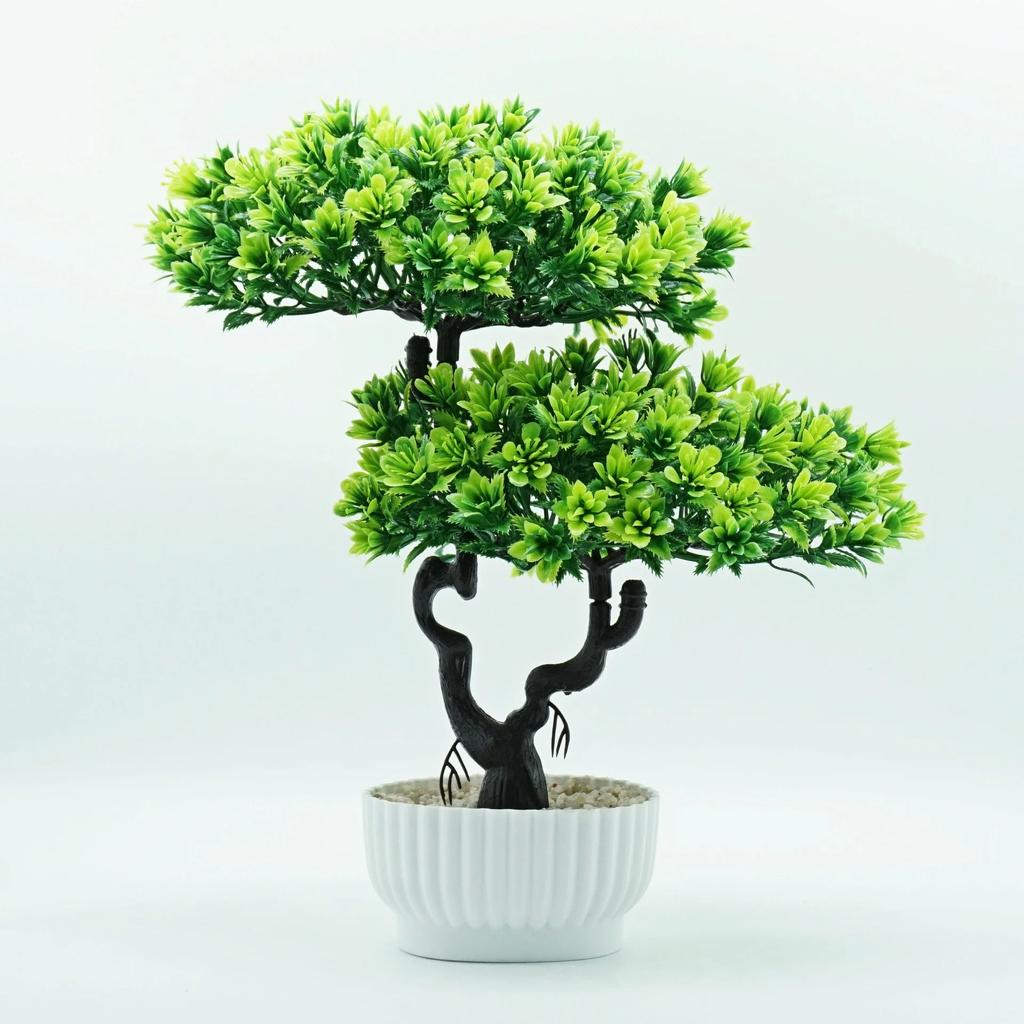 Künstliche Blume, Höhe 31cm, Grün, Xiangyun Kiefer Bonsai, Heimdekoration, Hochzeitsszene, Desktop Grünpflanze Topfpflanze