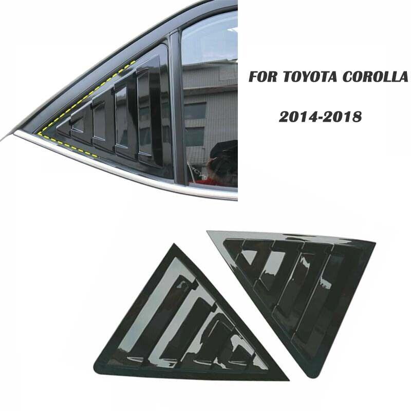 

For Toyota Corolla 2014-2018 Car Rear Louver Window Side Shutter Cover Trim Sticker Vent Scoop ABS Carbon Fiber Black Auto